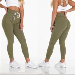 NVGTN Olive Green High-Rise Track Joggers